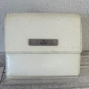 Gucci Cream Leather Compact Wallet